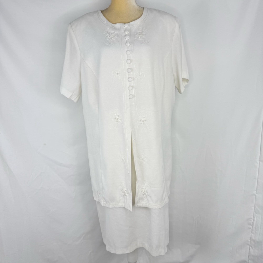 Ultra Dress New York vestido blanco formal bordado talla 20W una sola pieza
